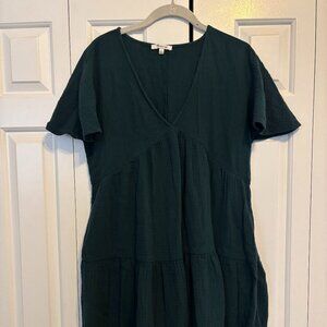 Madewell Tiered Emerald Dress